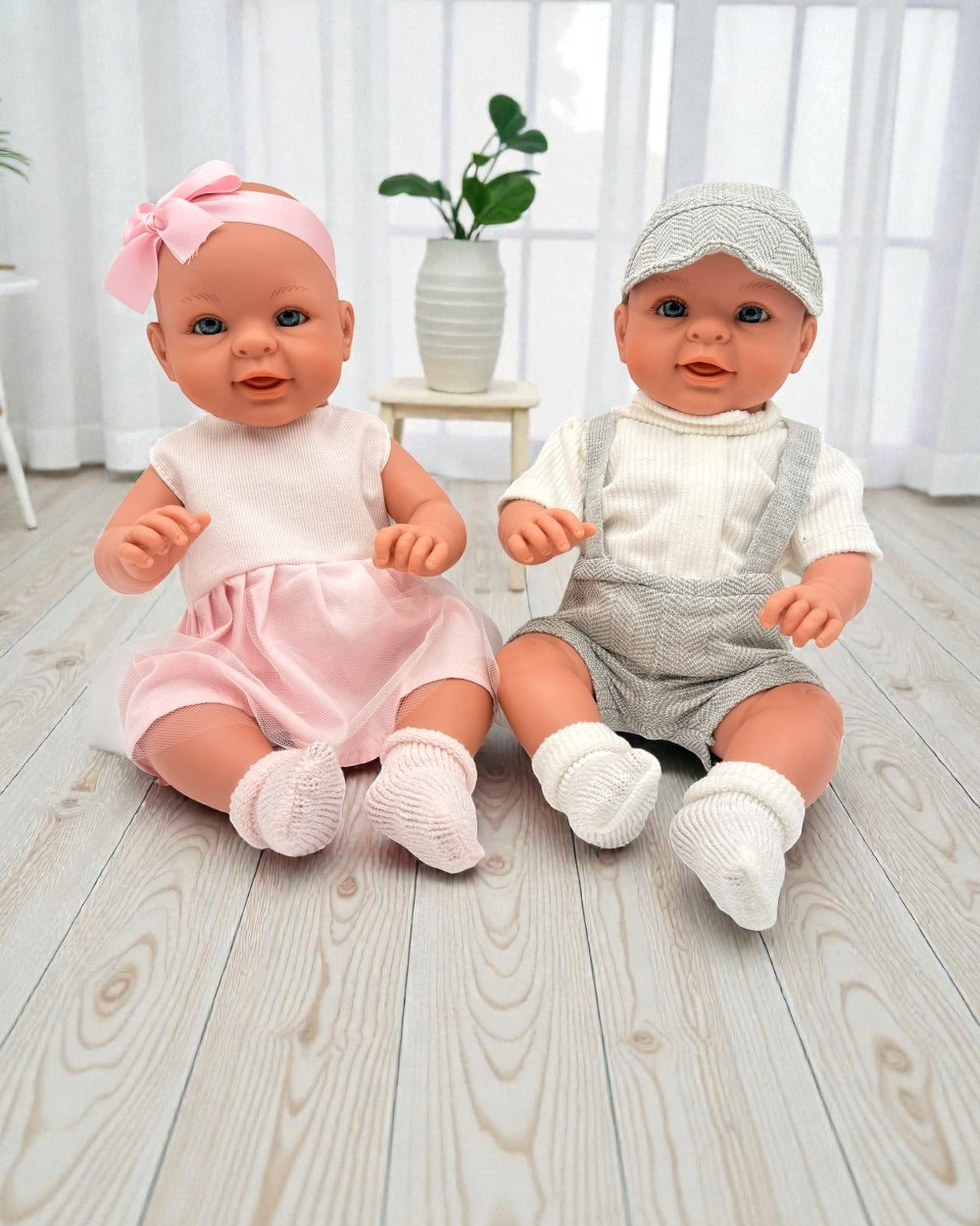 Bebenita 18-inch baby boy and girl dolls handmade in Spain with European outfits and hand-painted features