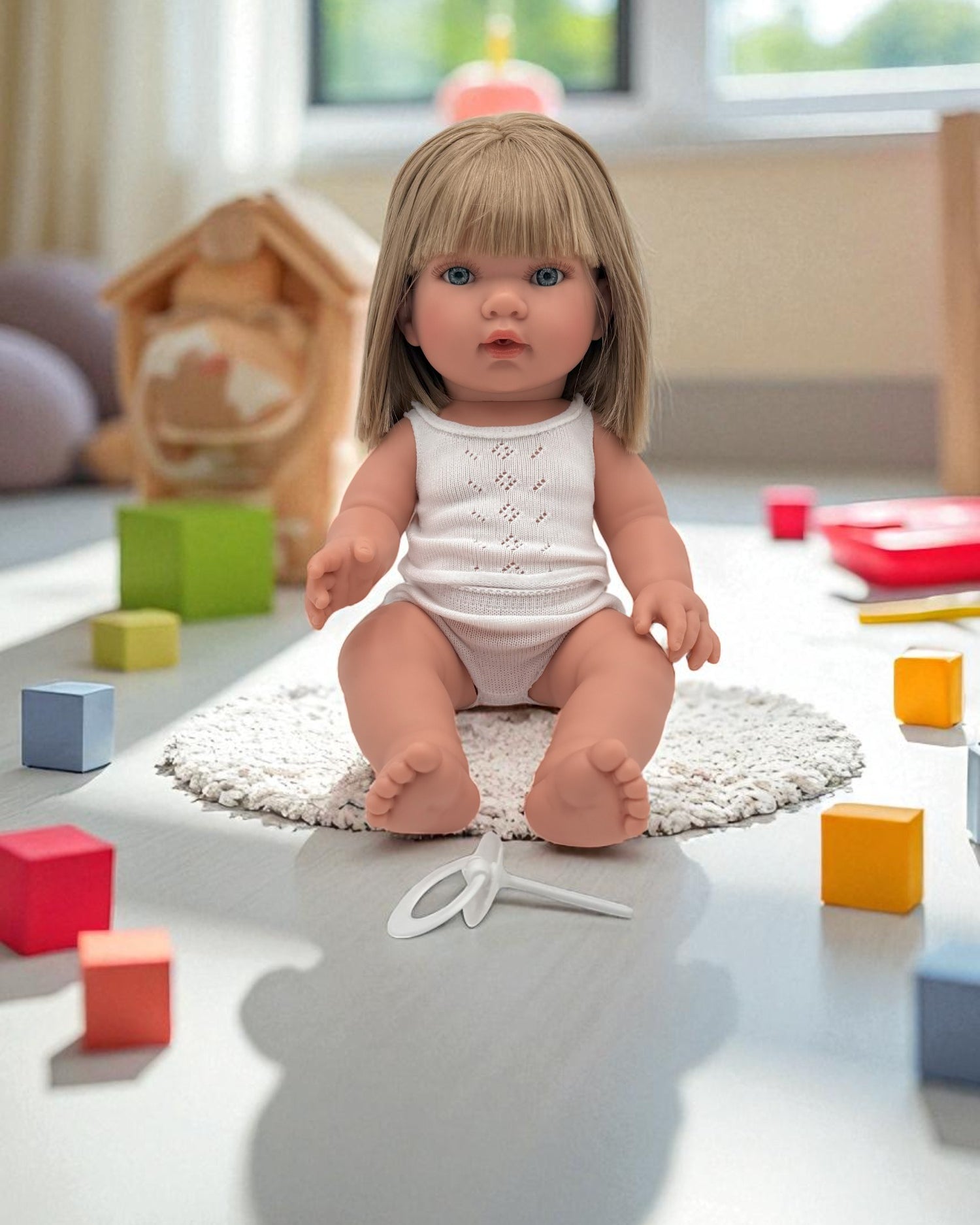 Adelaide doll's expressive face and lifelike features for pretend play