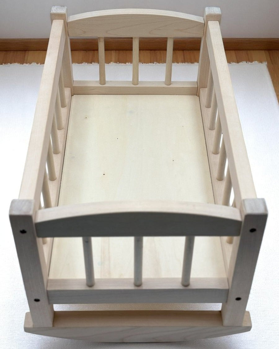 Premium baby doll bed Bebenita wooden cradle accommodating dolls up to 18 inches in length