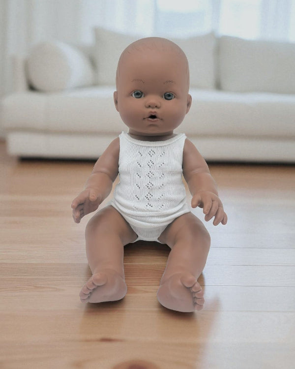 Cairo bald brown eyes fully clothed  baby boy doll