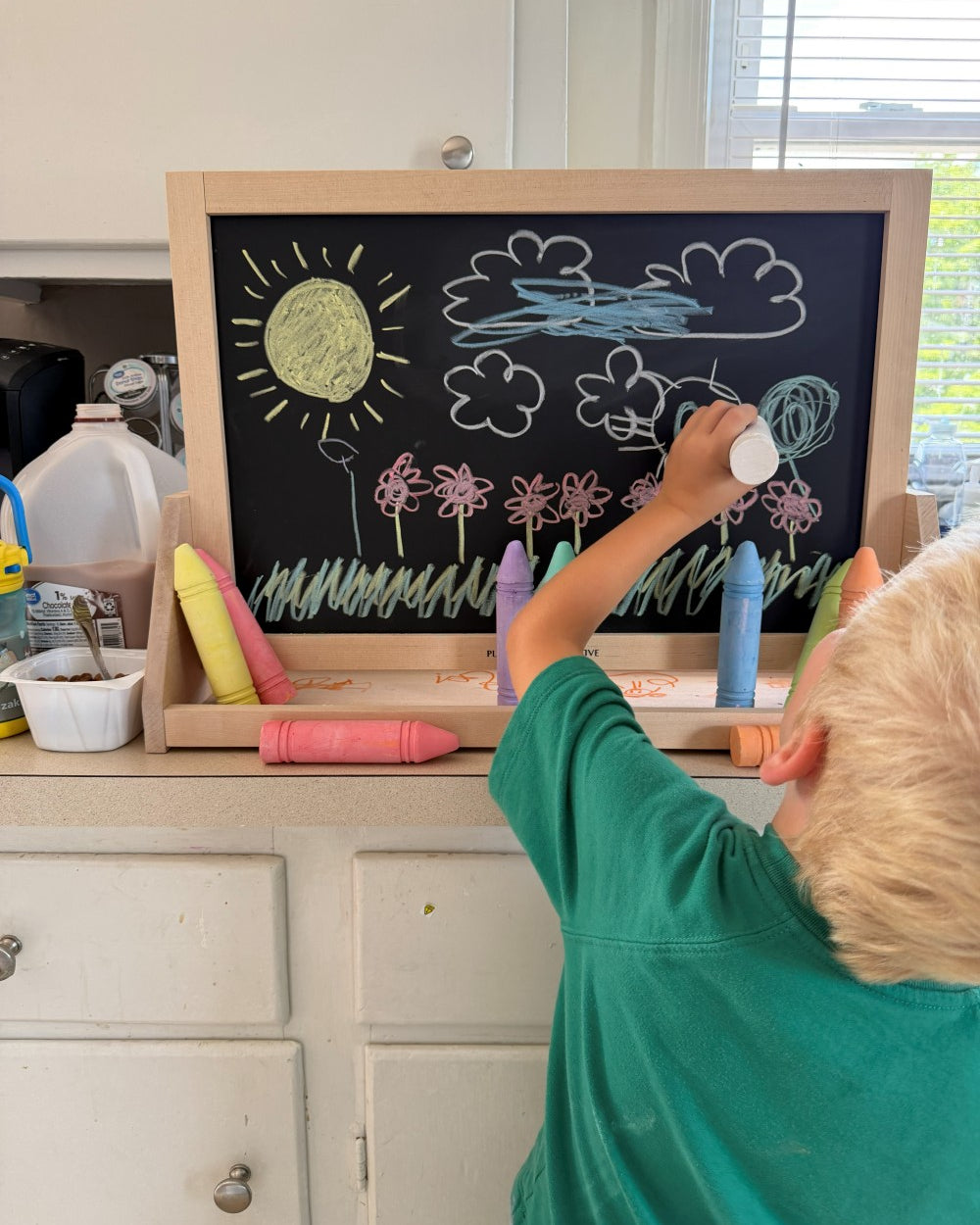 Child on easel
