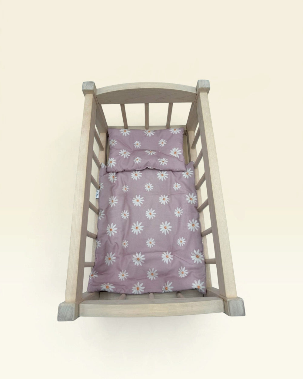 Doll Cradle with Lavender Bloom bedding set