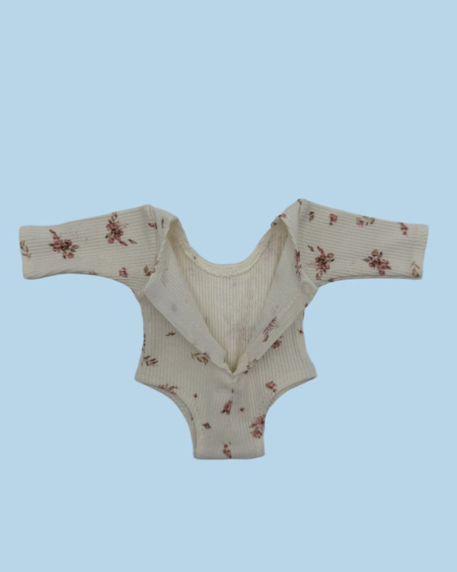 Cotton doll bodysuit meadow mist pattern with coordinating tulle tutu