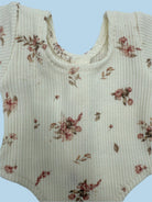 Long sleeve doll bodysuit floral design with dusty rose tutu