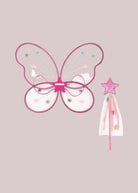 Pink-trimmed fairy costume with star details for magical playroom adventures
