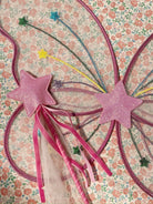 Children's fairy dress-up accessories featuring wings and star wand for creative play