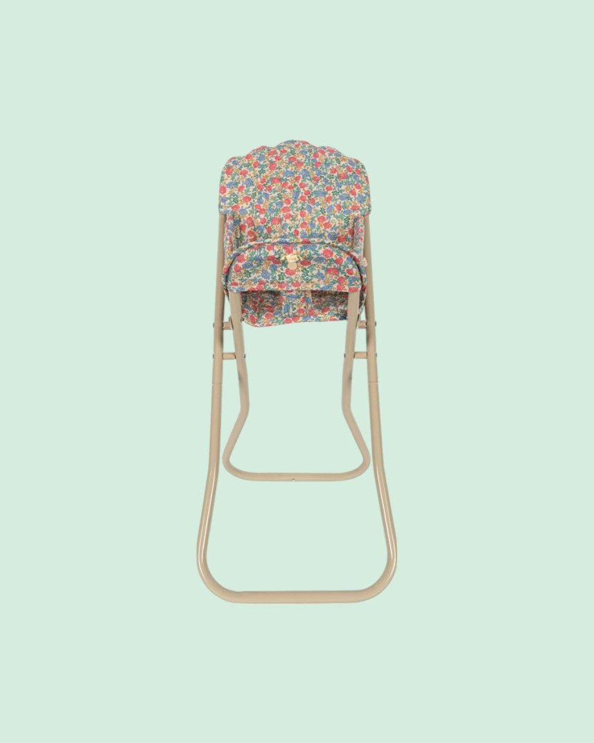 Playroom-favorite doll furniture including vintage-inspired baby high chair