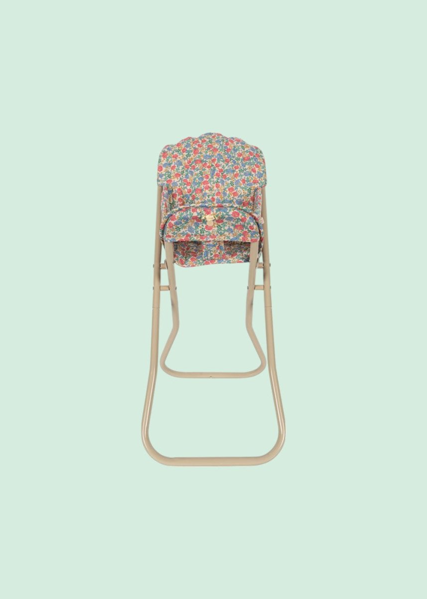 Playroom-favorite doll furniture including vintage-inspired baby high chair