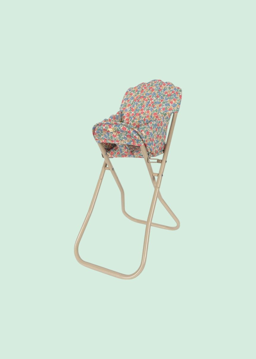 Decorative baby doll high chair for imaginative play