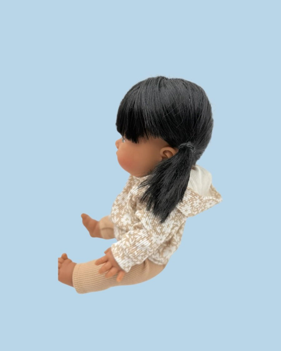 Waldorf doll wardrobe with natural materials