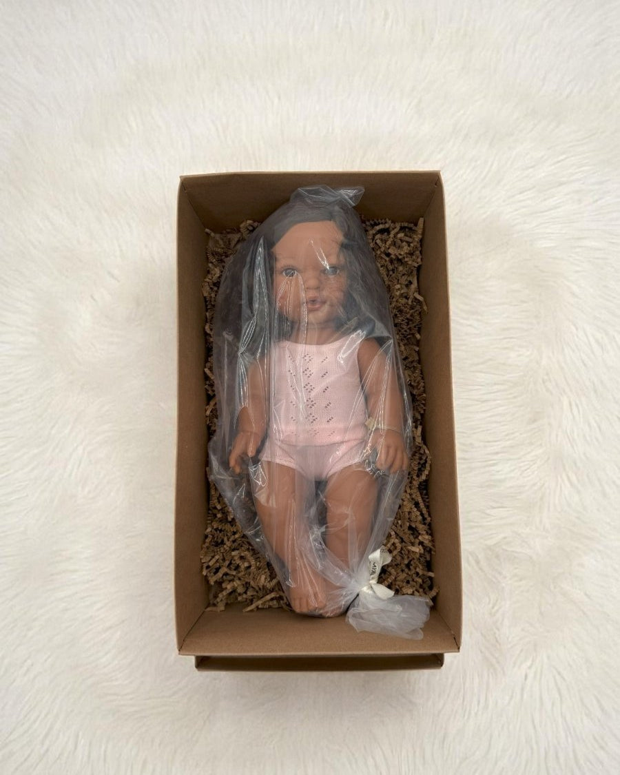 Real life baby doll Havana with gorgeous curly brunette locks for meaningful developmental play