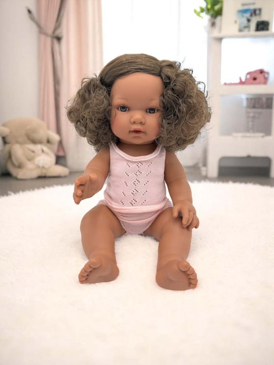 Havana curly hair baby doll with brunette curls and diverse skin tone for inclusive developmental play