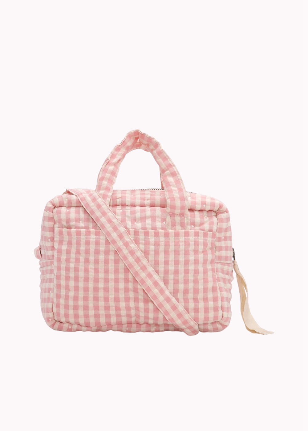 Doll Diaper Bag Powder Pink Check
