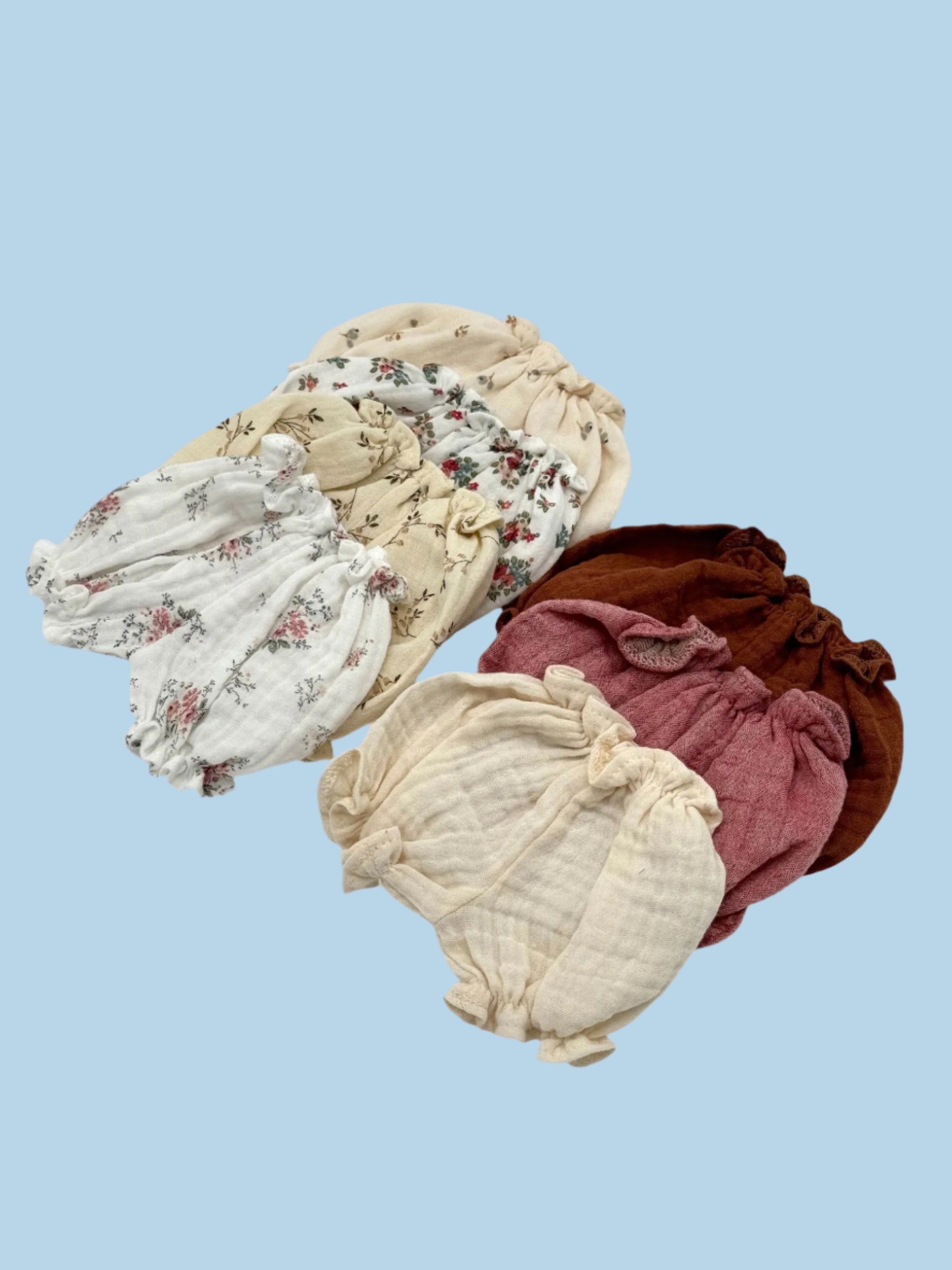 Siblings doll outfit set with coordinating designs