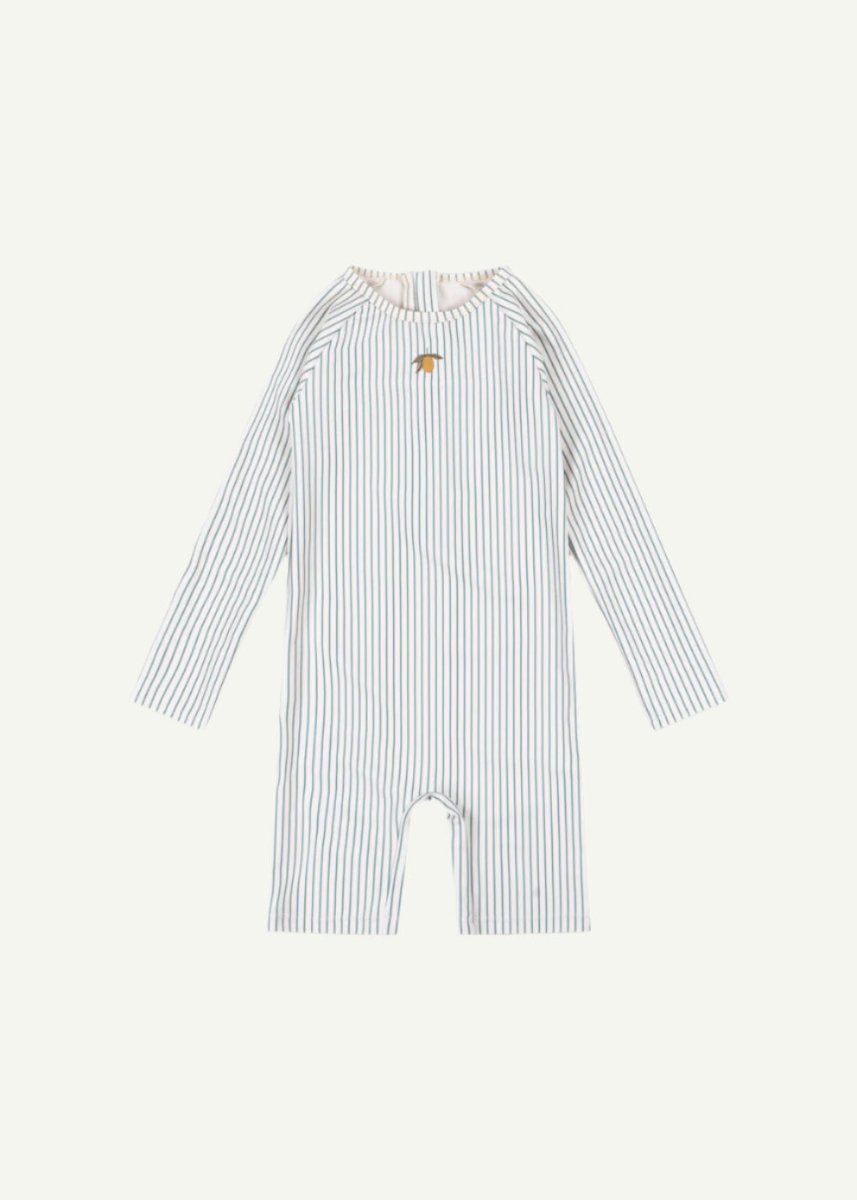 long sleeve swimsuit with stripes