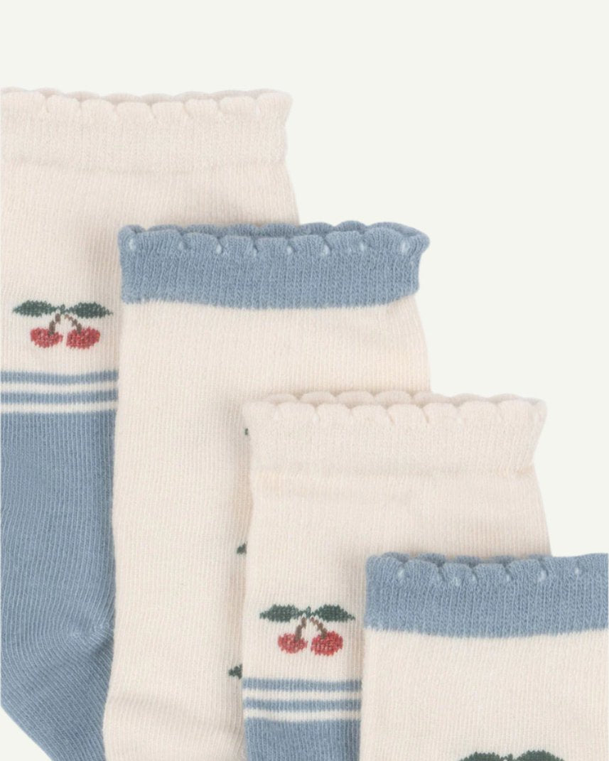 cherry pattern socks for little girls