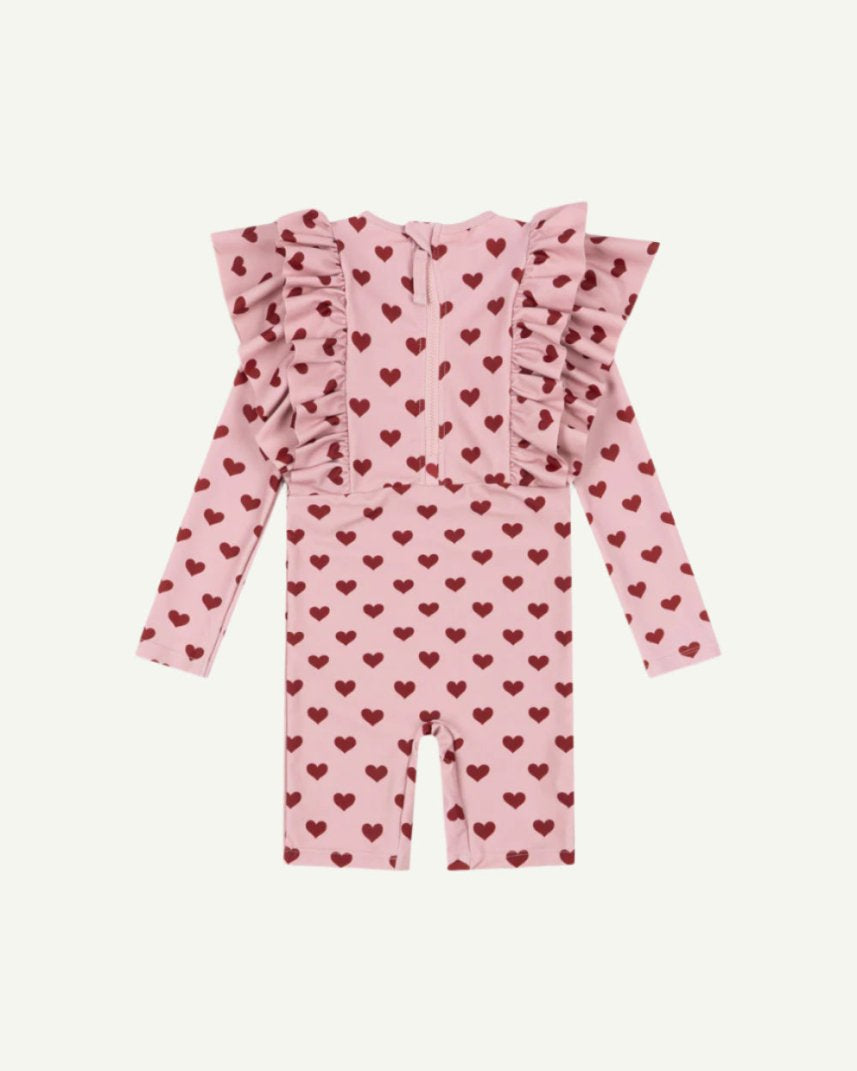 Swimsuit onesie with hearts