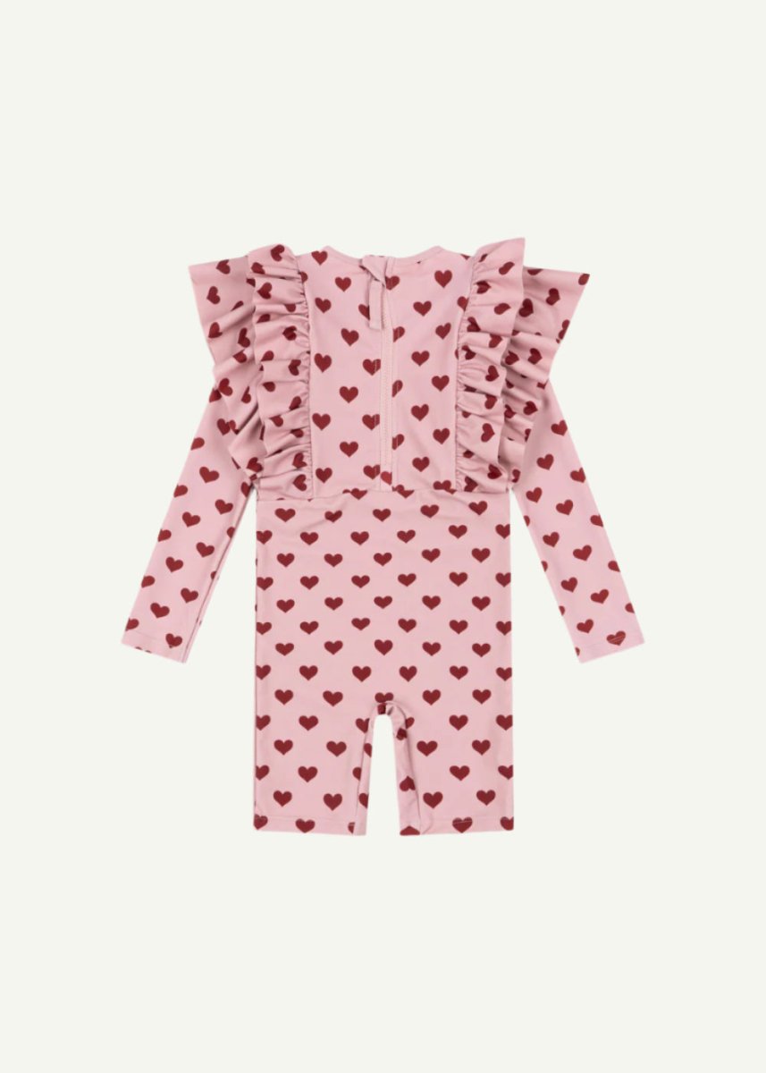 Swimsuit onesie with hearts