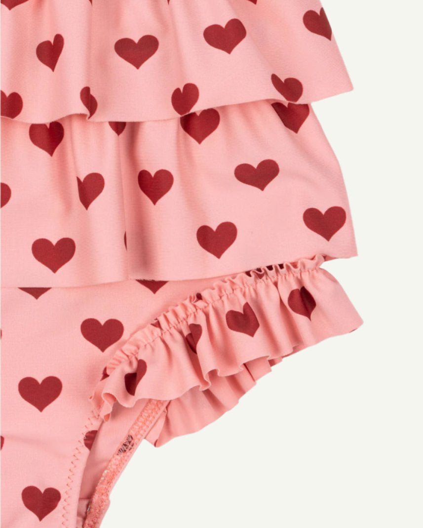toddler swimsuit with spaghetti straps and hearts