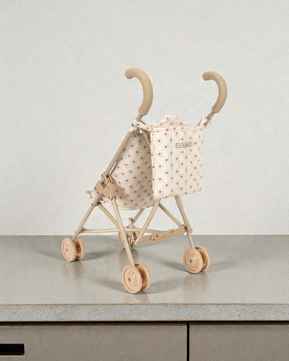 Danish design baby buggy with removable washable fabric and smooth rolling wheels