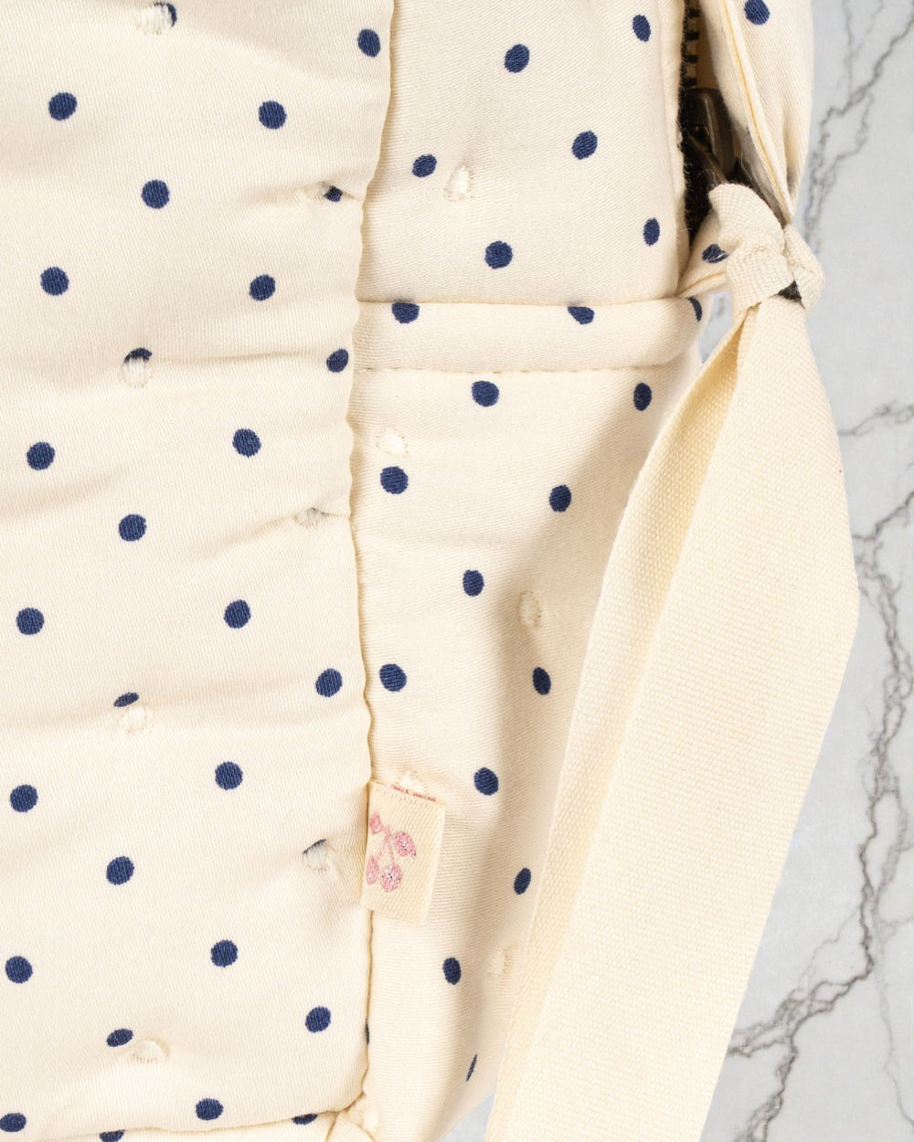 Estate Dot collection diaper bag with adjustable strap grows with children ages 3 plus