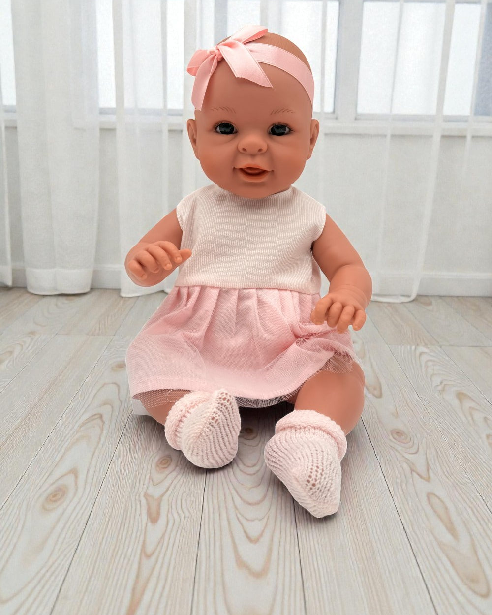 Spanish artisan-made baby girl doll featuring 60-day handwork and phthalate-free materials