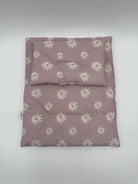 Hand-stitched cotton doll pillow and blanket lavender daisy print bedding set