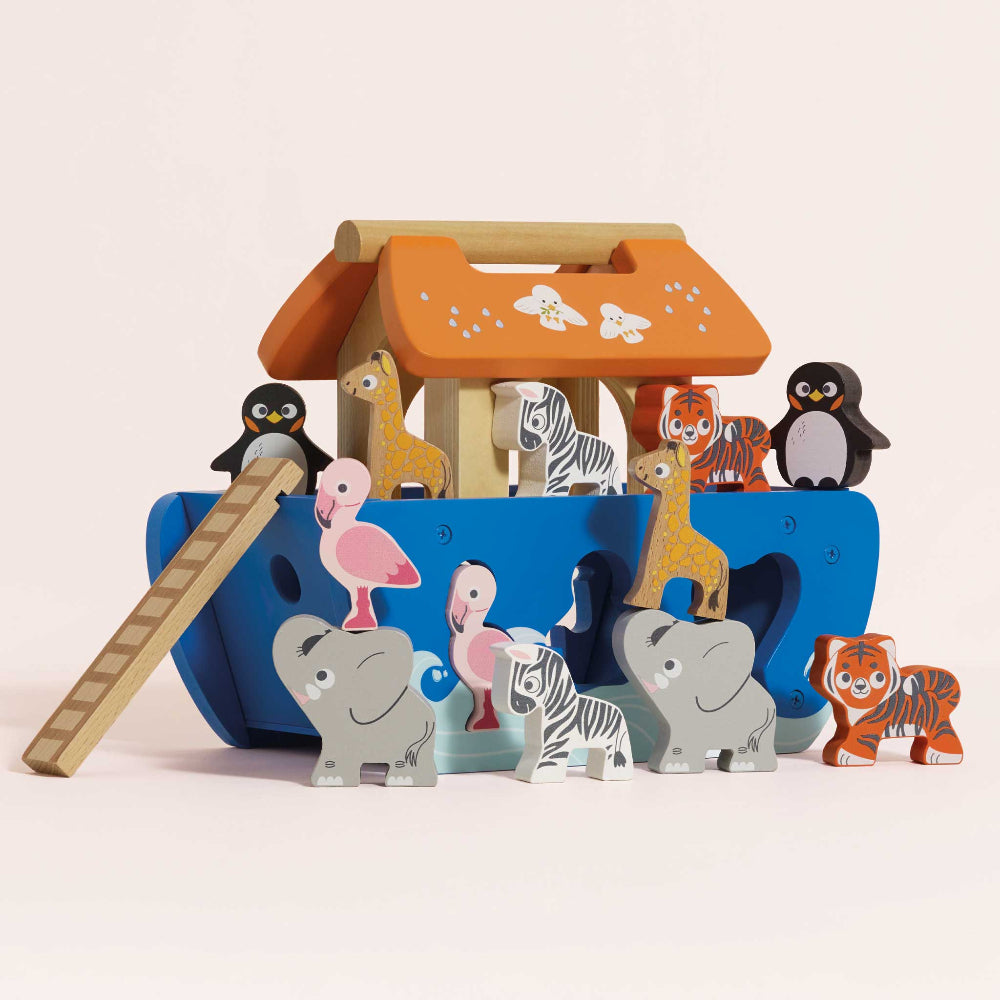 Le Toy Van Noah's Ark wooden shape sorter with colorful animal pairs