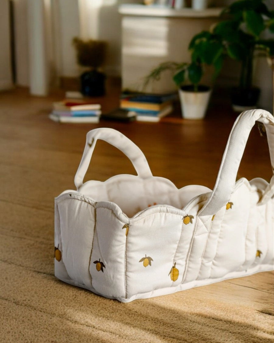 Charming wicker baby bassinet inspiring nurturing pretend play