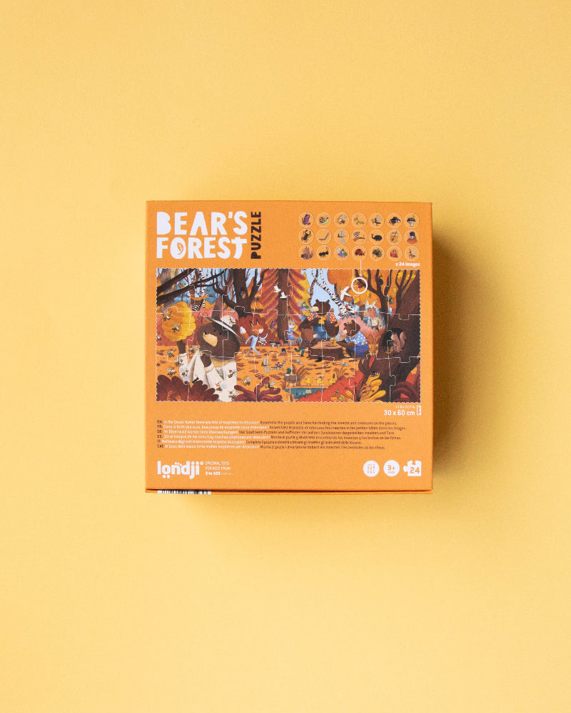 Box of 'Bear's Forest' on a yellow background