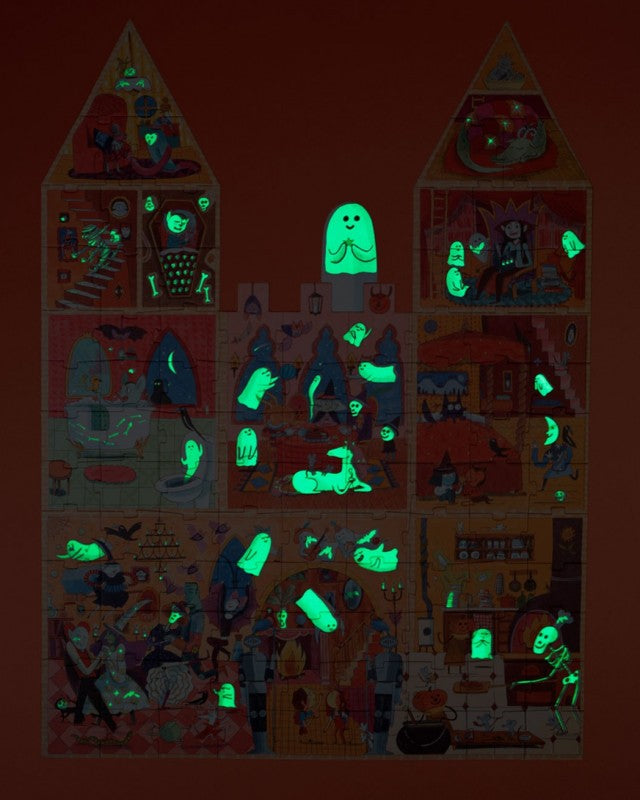Glowing Halloween-themed illustration on a dark background
