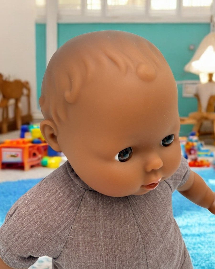 Close up of African American baby doll