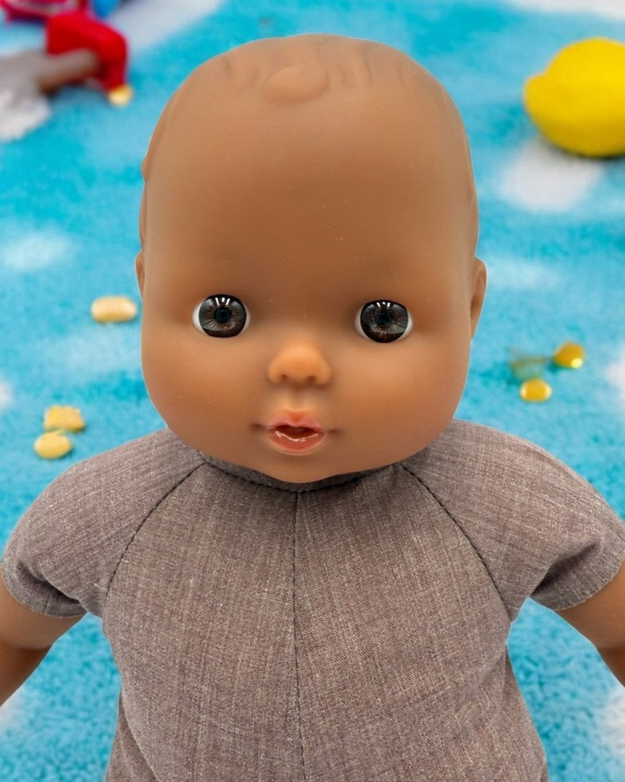 Close up of African American baby doll