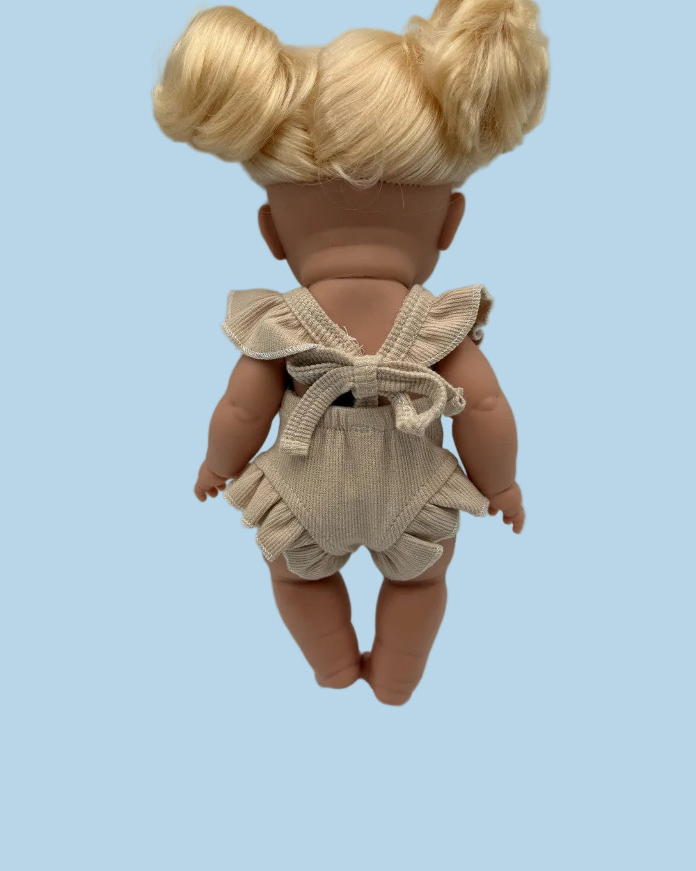 Oat Waffle Ruffle Romper Back