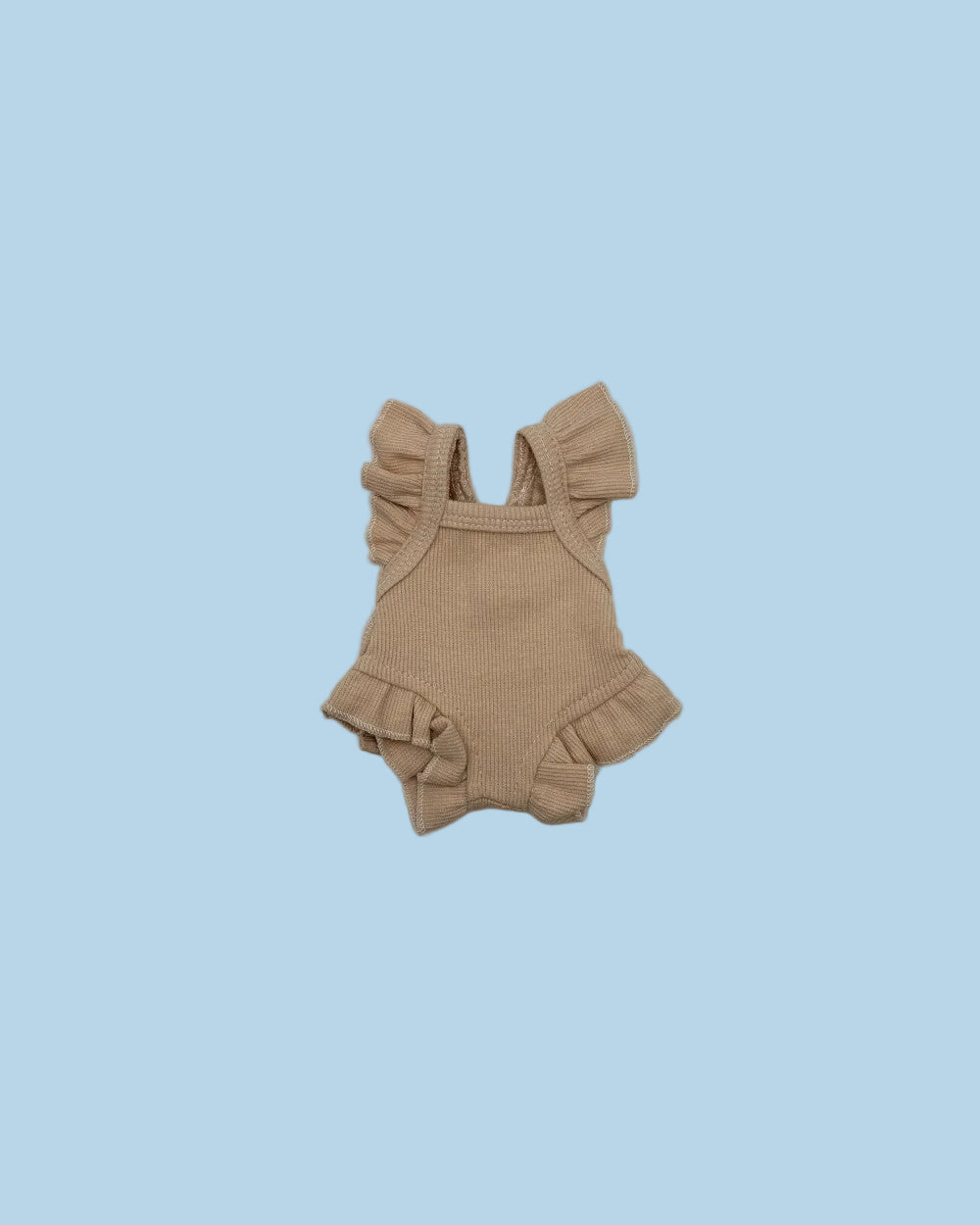 Oat Waffle Ruffle Romper Front