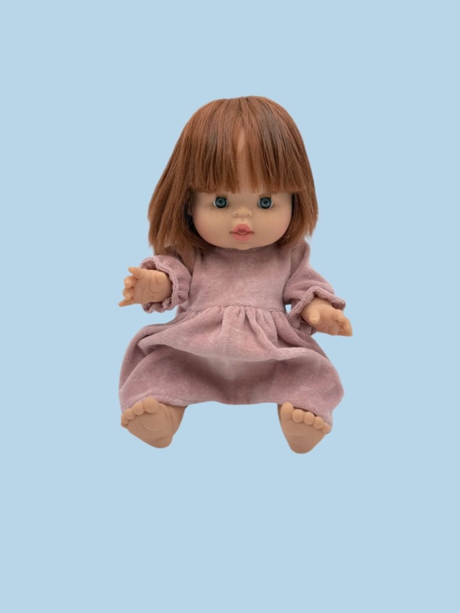 Corduroy doll outfit with textured finish