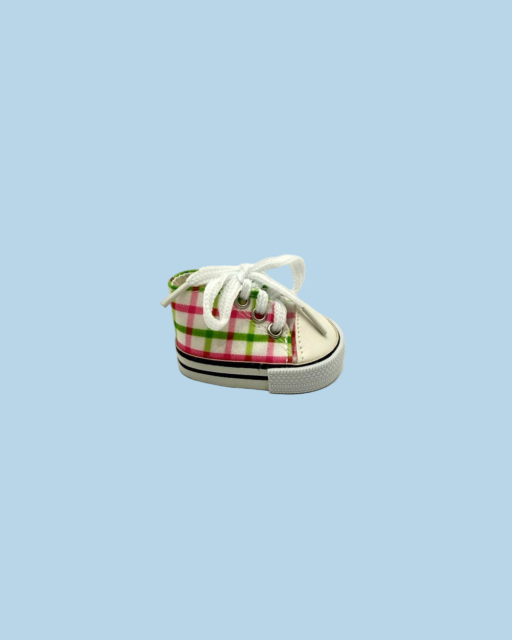 Minikane canvas doll shoes pink green plaid high-top sneakers 13 inch dolls