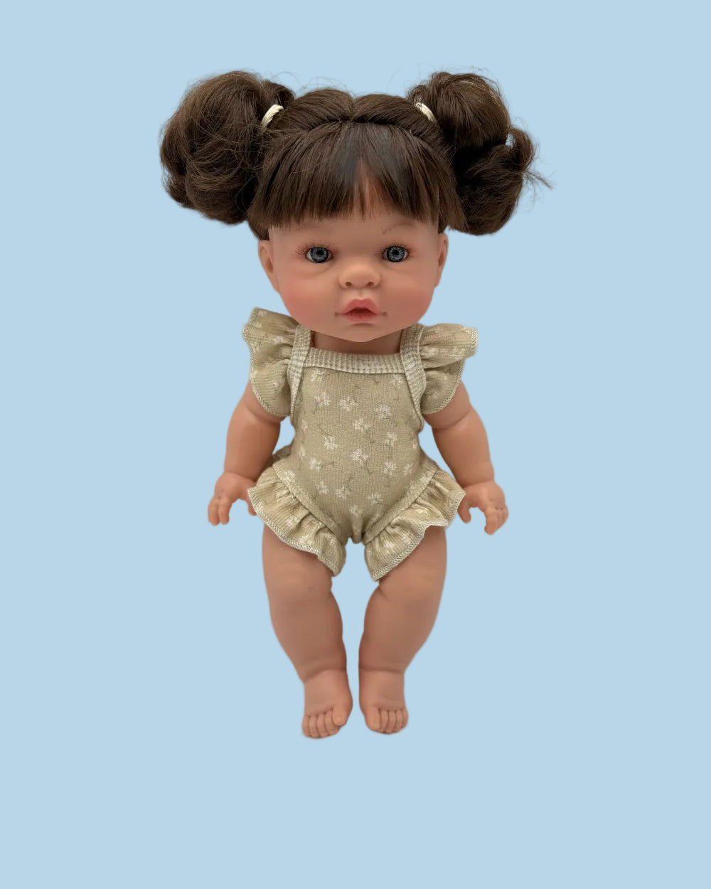 Ruffle Romper Sage Flowers