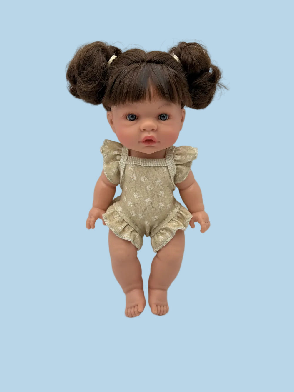 Ruffle Romper Sage Flowers