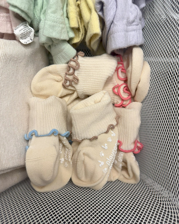 Non-slip indoor play socks for toddlers ages 2-5 in three colors