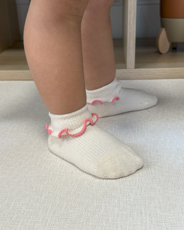 Seamless toe construction detail in premium cotton blend toddler socks