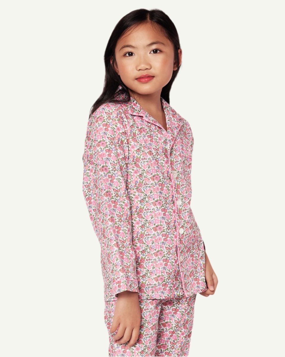 Breathable kids pajamas girls collection in pastel colors