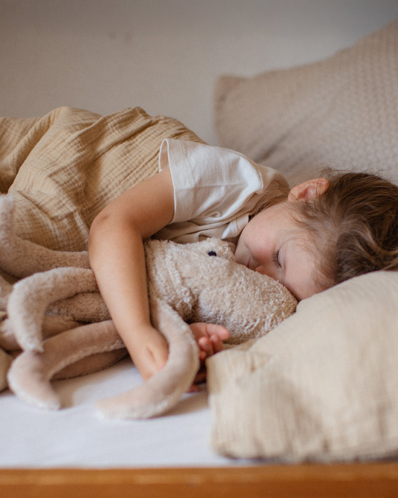 European handcrafted octopus stuffed animal 15 inches tall with grape seed warming pillow