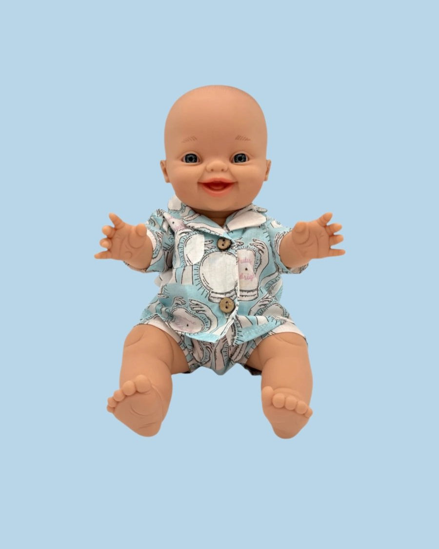 Family doll clothes set with cohesive design