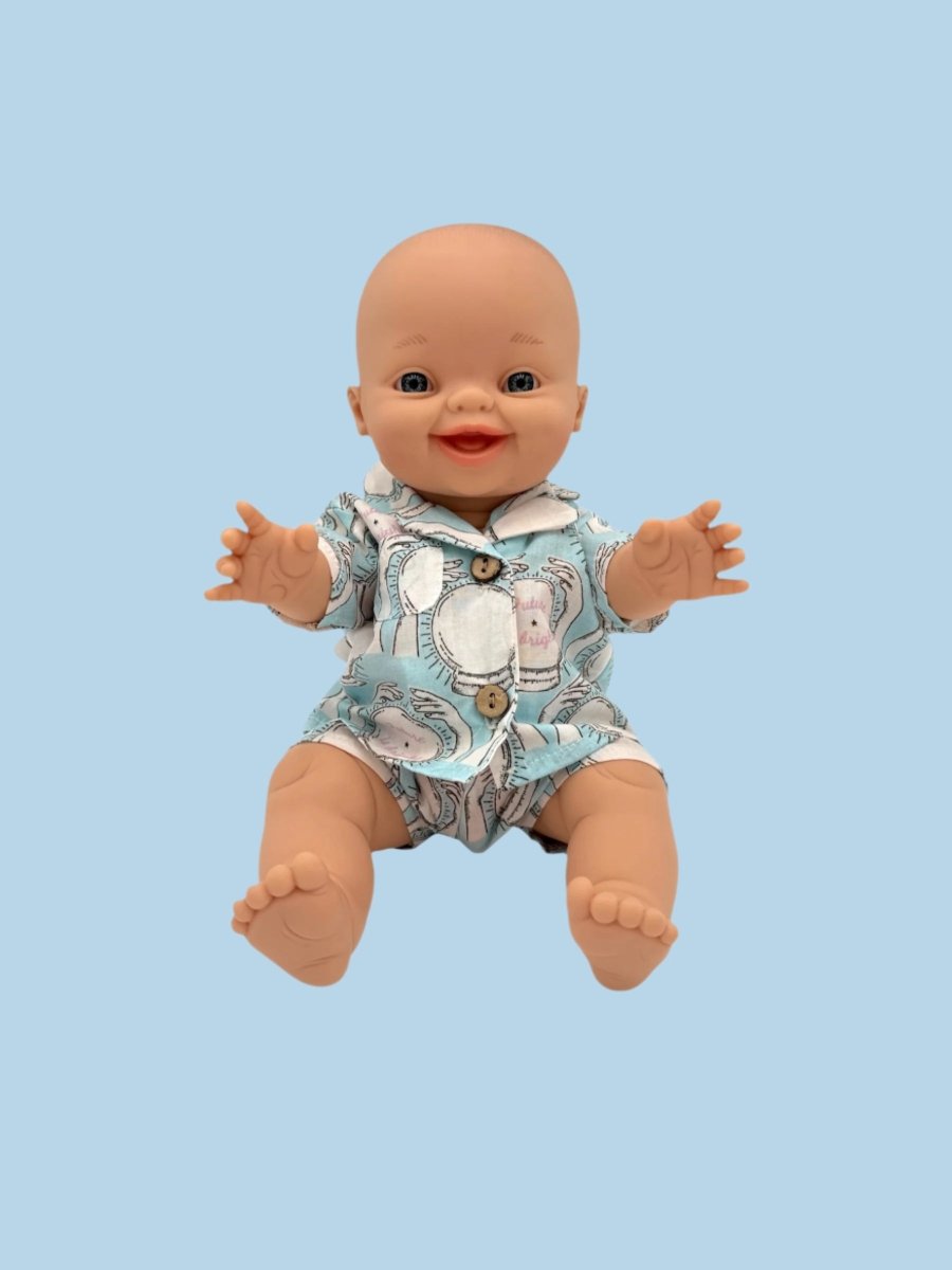 Family doll clothes set with cohesive design