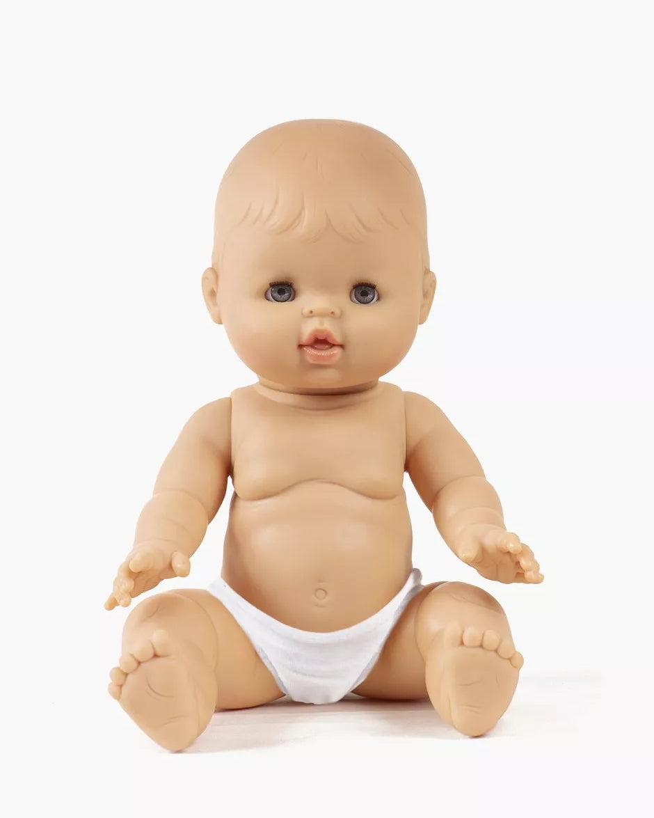 Minikane baby girl doll blue closing eyes anatomically correct 13 inch sleepy doll