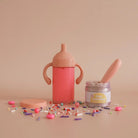 Realistic play kitchen accessories with Tiny Harlow birthday set blend doll bottle