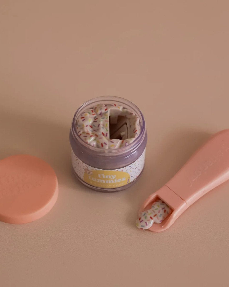 Tiny Harlow birthday cake doll bottle expanding play kitchen possibilities