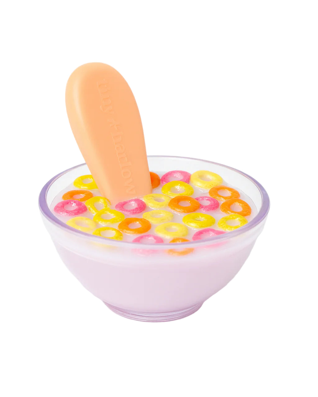 Tiny Loops Cereal Bowl with colorful cereal rings, milk and interactive retractable spoon for realistic doll feeding