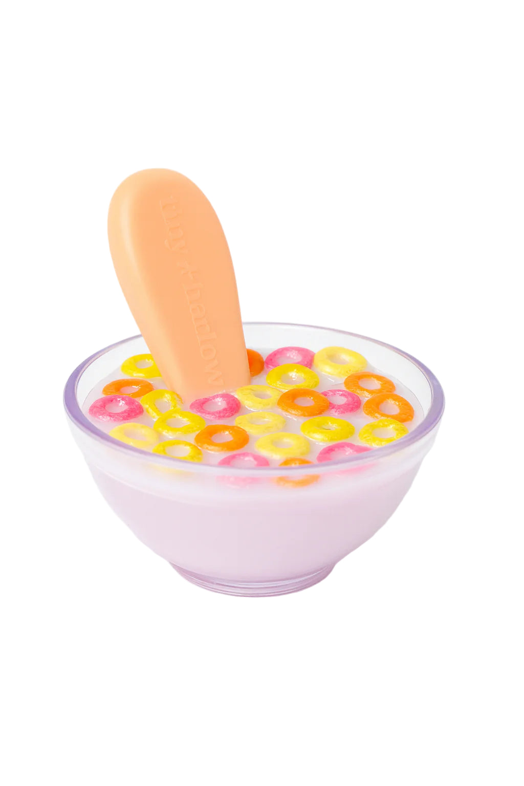 Tiny Loops Cereal Bowl with colorful cereal rings, milk and interactive retractable spoon for realistic doll feeding